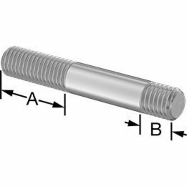 Bsc Preferred Threaded on Both Ends Stud 18-8 Stainless Steel M10 x 1.5mm Size 26mm and 10mm Thread Len 65mm Long 5580N221